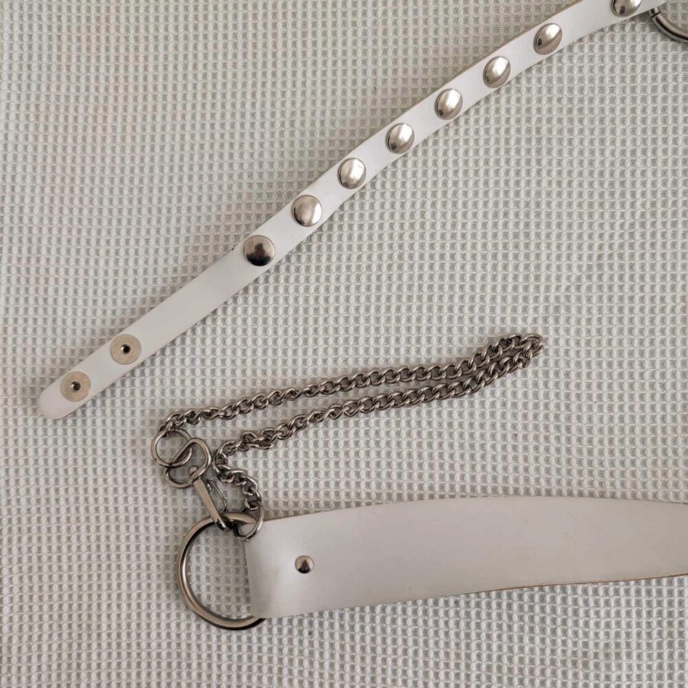 White Punk Metallic Belt
